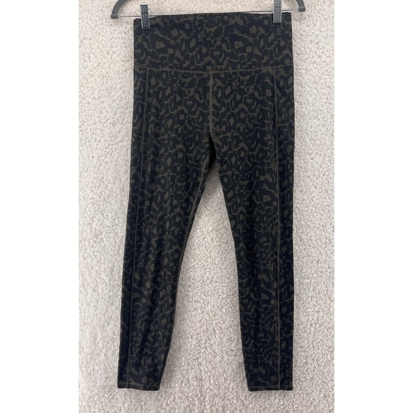 Vuori Pants - Vuori Studio Pocket Leggings Women's Size S Olive Black Leopard Print